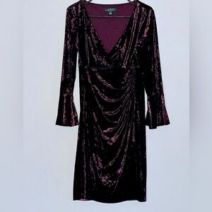 Ralph Lauren Bell Sleeve Velvet Dress